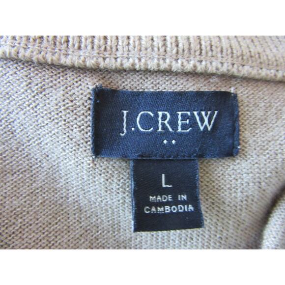 J CREW Mauve Men's L Pullover 1/4 Zip Mock Neck Long Sleeve Wool/Acrylic Sweater - Picture 3 of 4